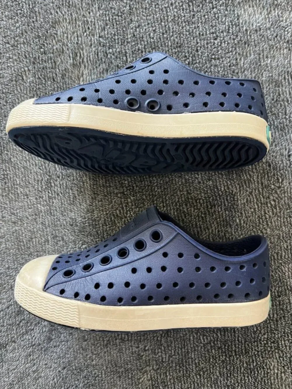 Native Jefferson Blue White Unisex Kids Slip-On Casual Round Toe Shoes Size C7